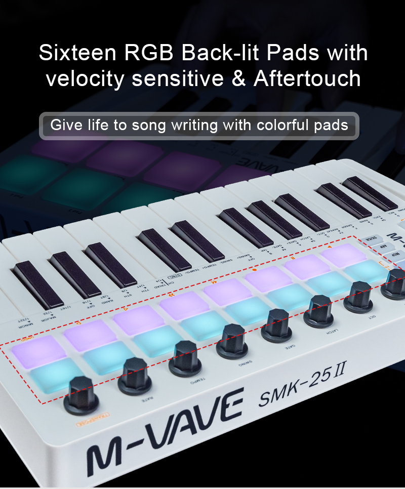 M-VAVE SMK-25 II 25 Tasten Mid – Midi Controller Pad Bewertung und Preis