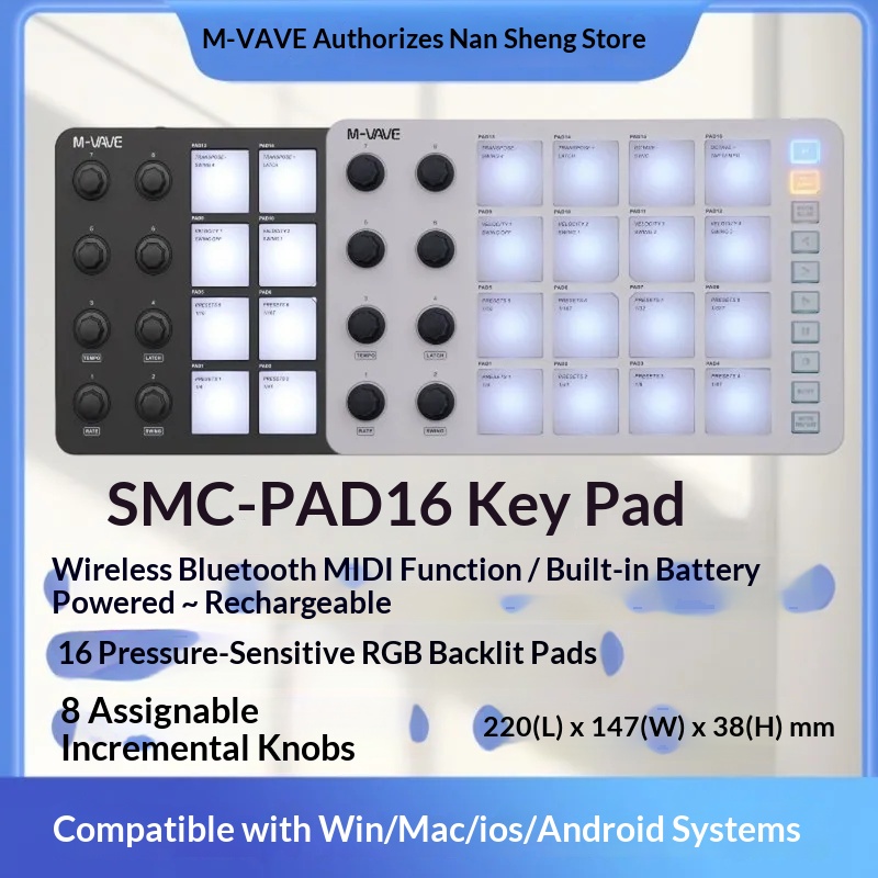 M Vave Smc Pad16 Kabelloser Mi – Midi Controller Pad Bewertung und Preis