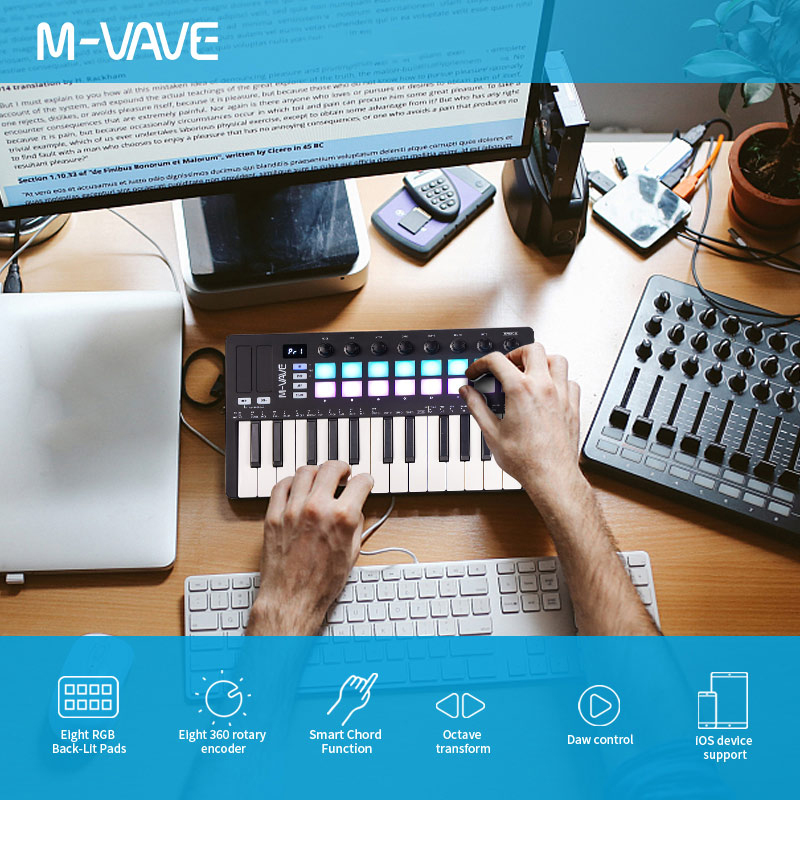 M-VAVE SMK-25 Serie MIDI Pad C – Midi Controller Pad Bewertung und Preis